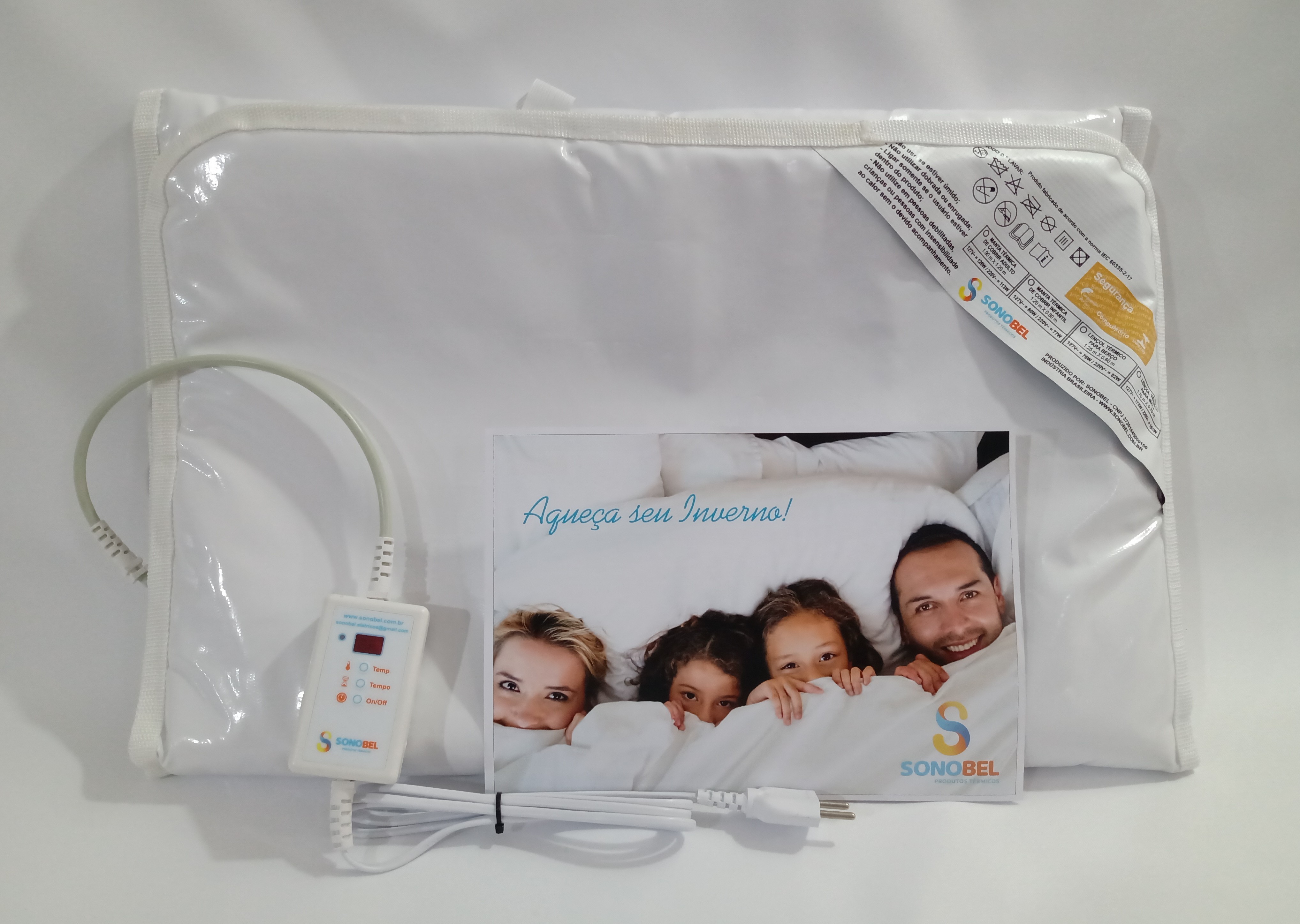 Lençol Térmico P/ Maca com Massageado com 2 Motores e Controle Digital   Cód. E 630