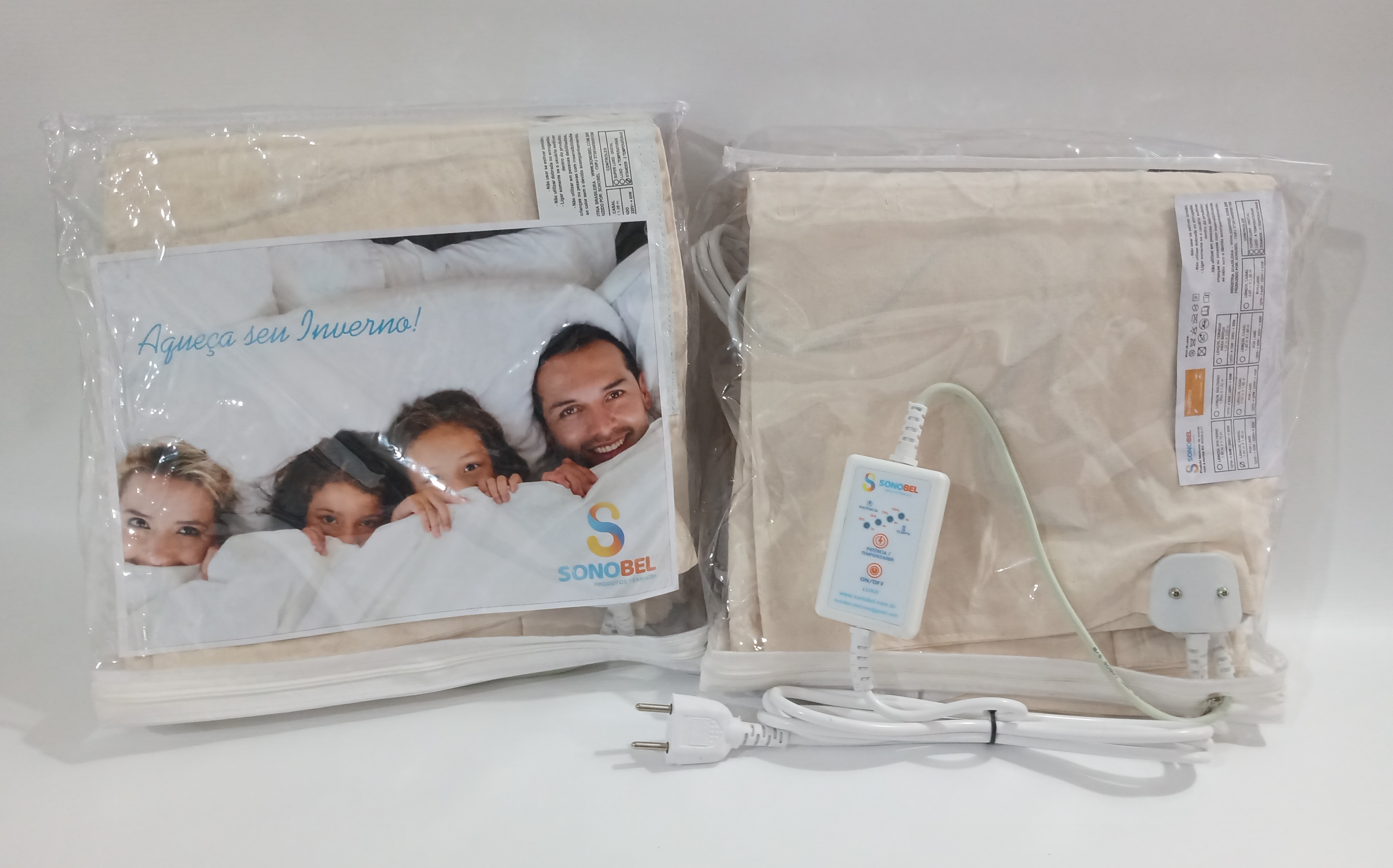 Lençol Solteiro Controle com 4 Temperaturas e Temporizador  Cód. L 435