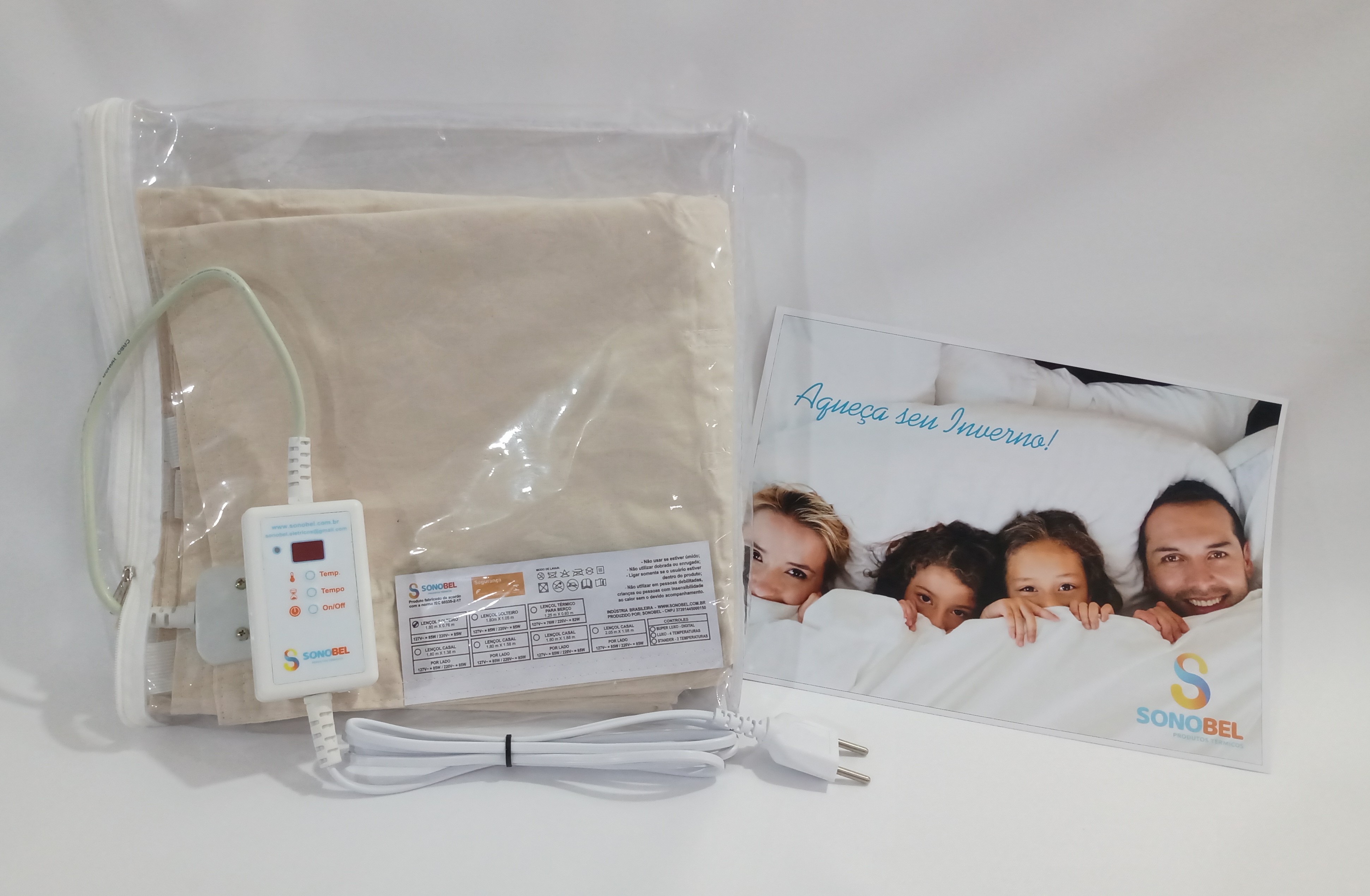 Lençol Solteiro Super Luxo com Controle Digital   Cód.  L 425 