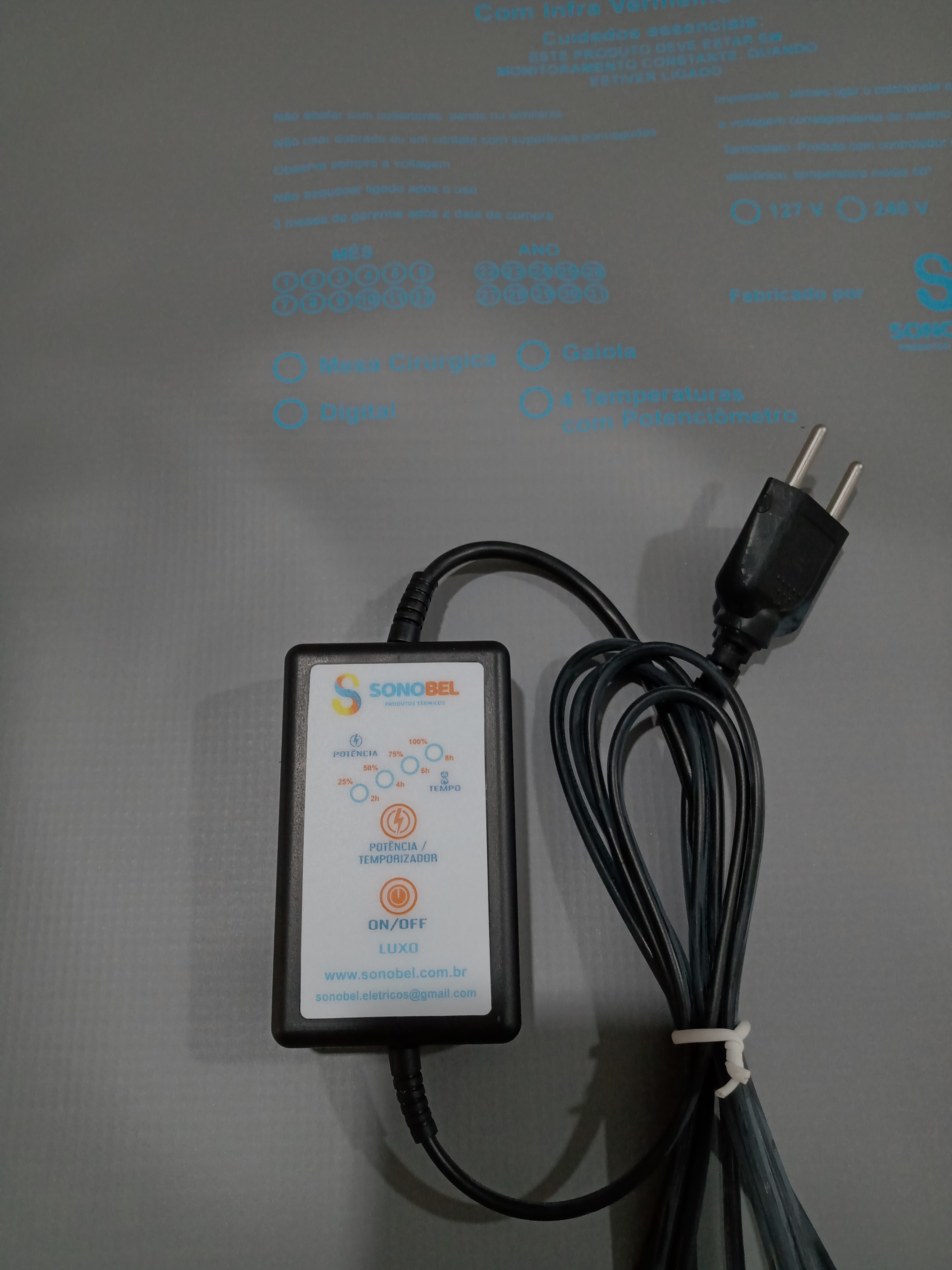 Colchonete Térmico p/ Gaiola e Ninheira 4 Temperaturas e Temporizador   Cód. V  832 