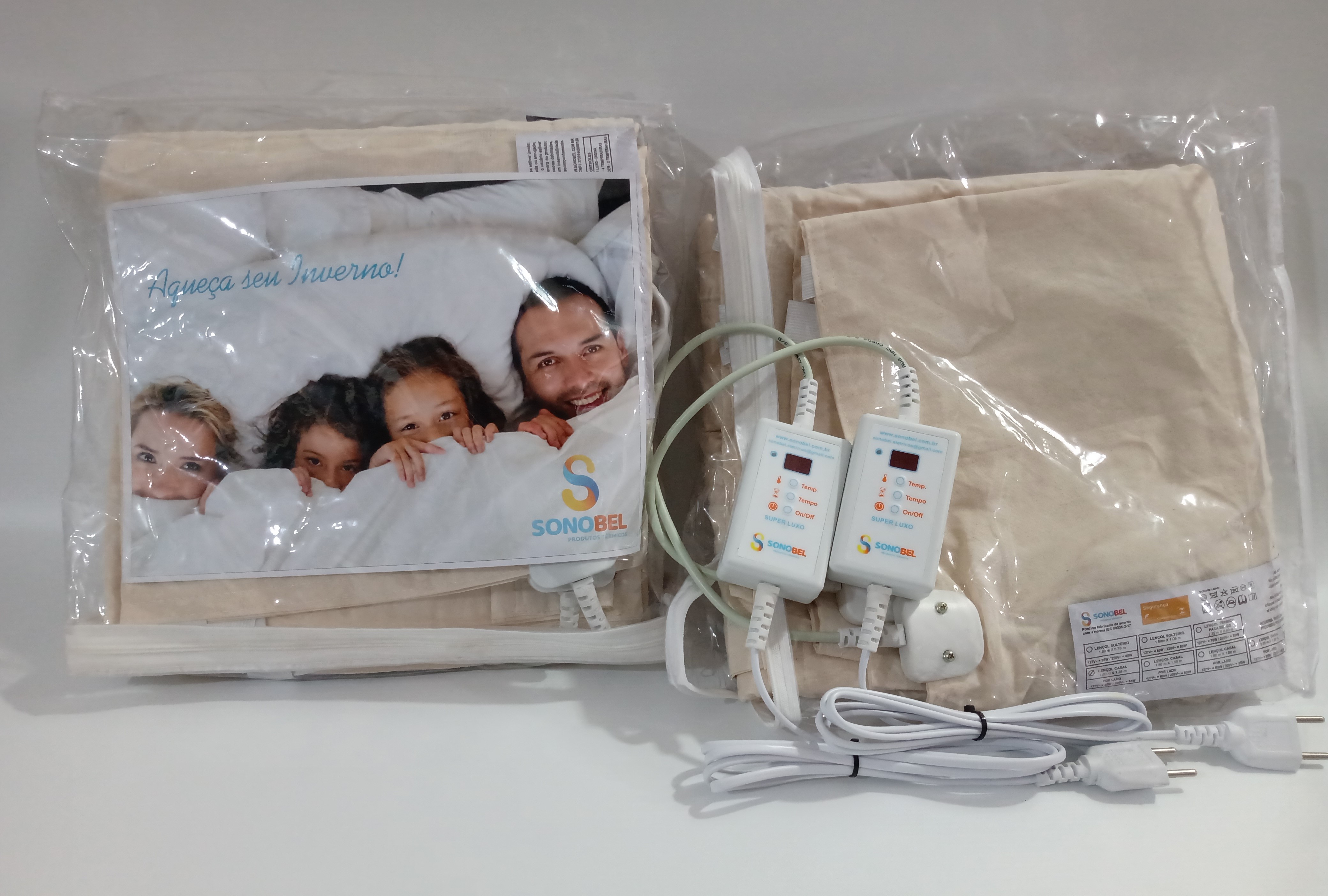 Lençol Casal King Super Luxo com Controle  Digital  Cód. L 423 